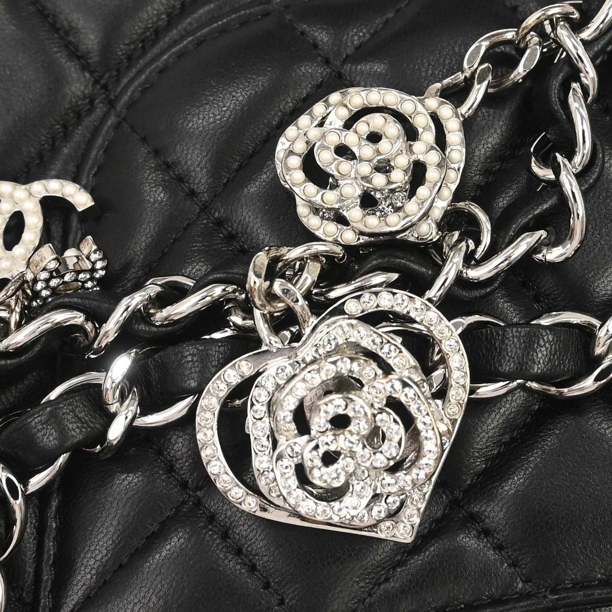 Chanel Black Lambskin Valentine Single Flap Shoulder Bag