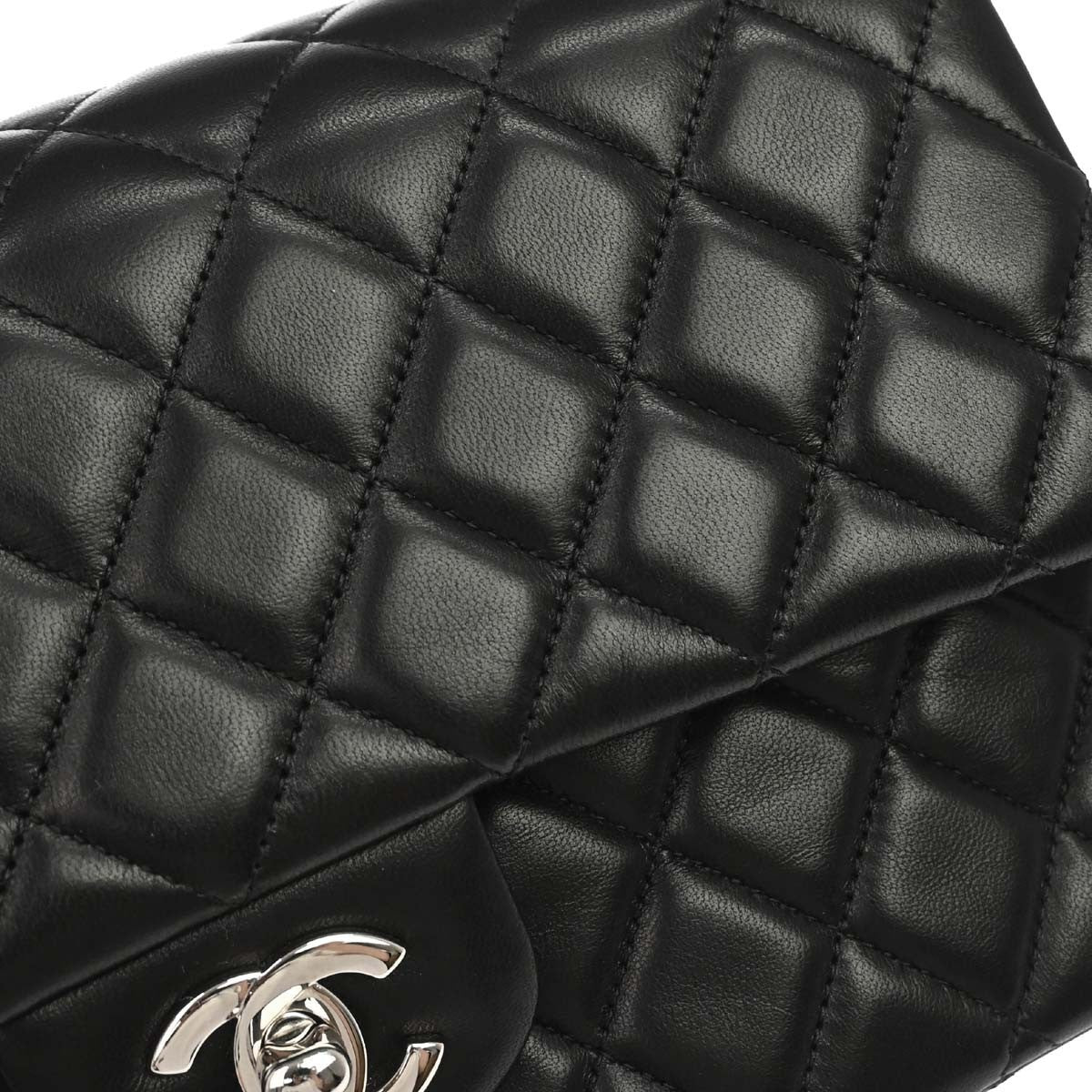 Chanel Black Lambskin Valentine Single Flap Shoulder Bag