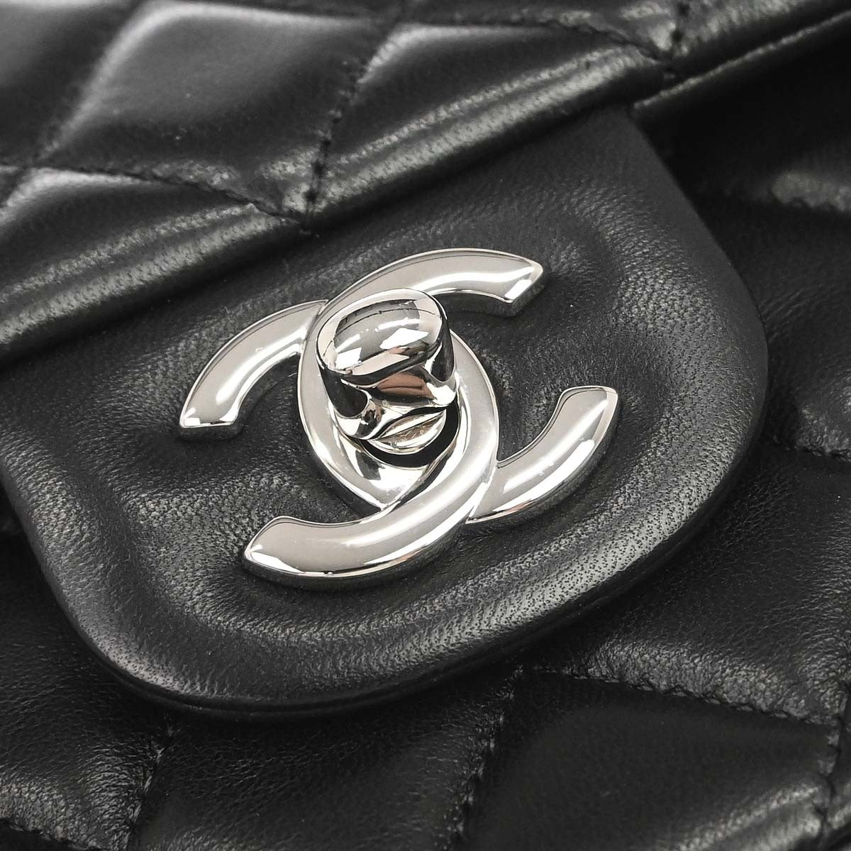 Chanel Black Lambskin Valentine Single Flap Shoulder Bag