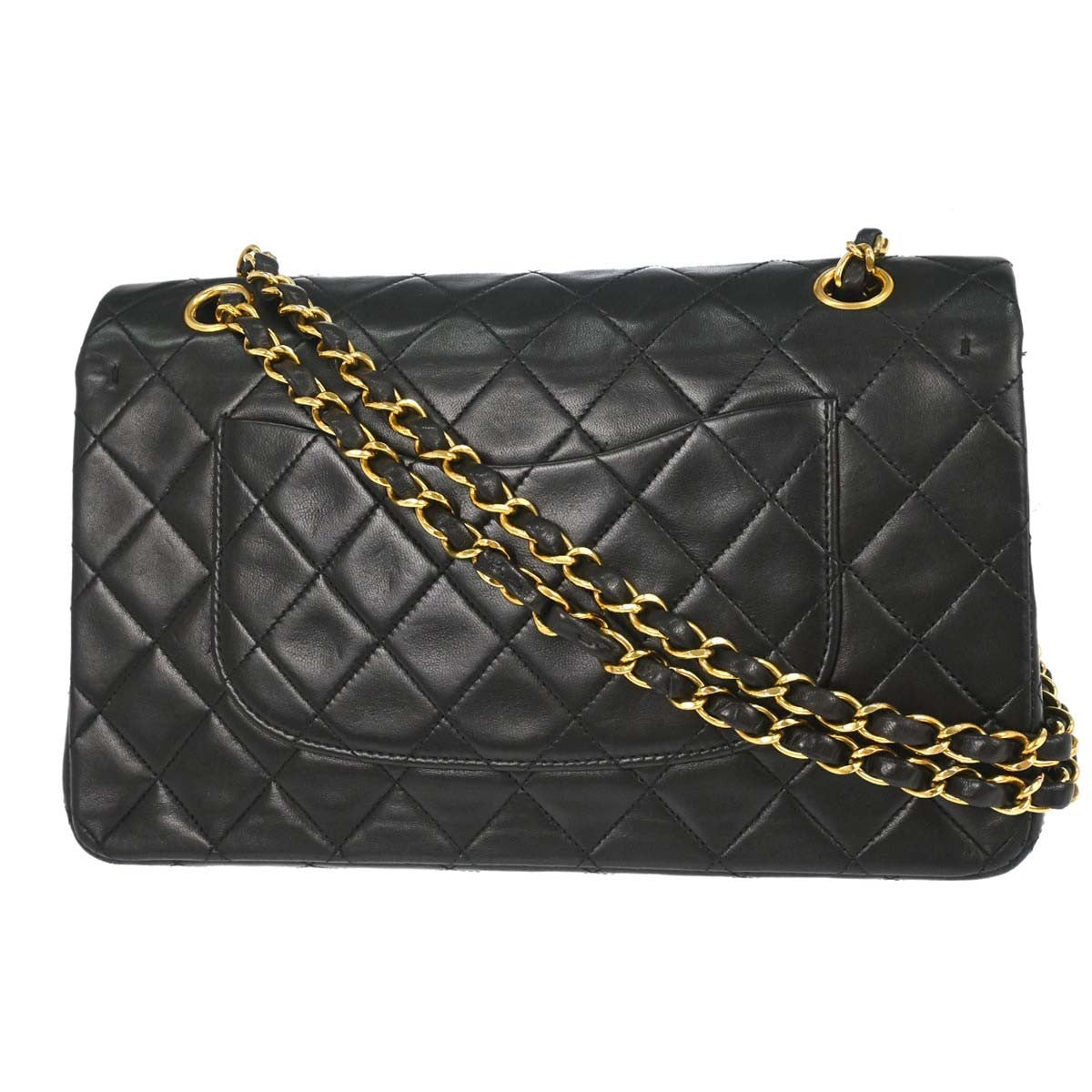 Chanel Black Lambskin Medium Classic Double Flap Shoulder Bag