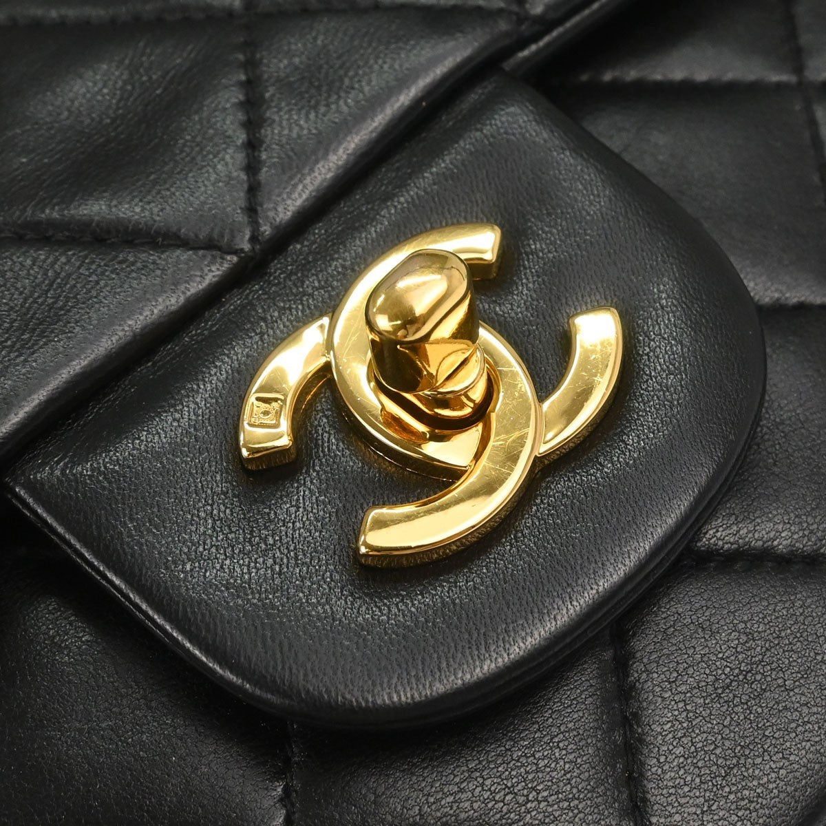 Chanel Black Lambskin Medium Classic Double Flap Shoulder Bag