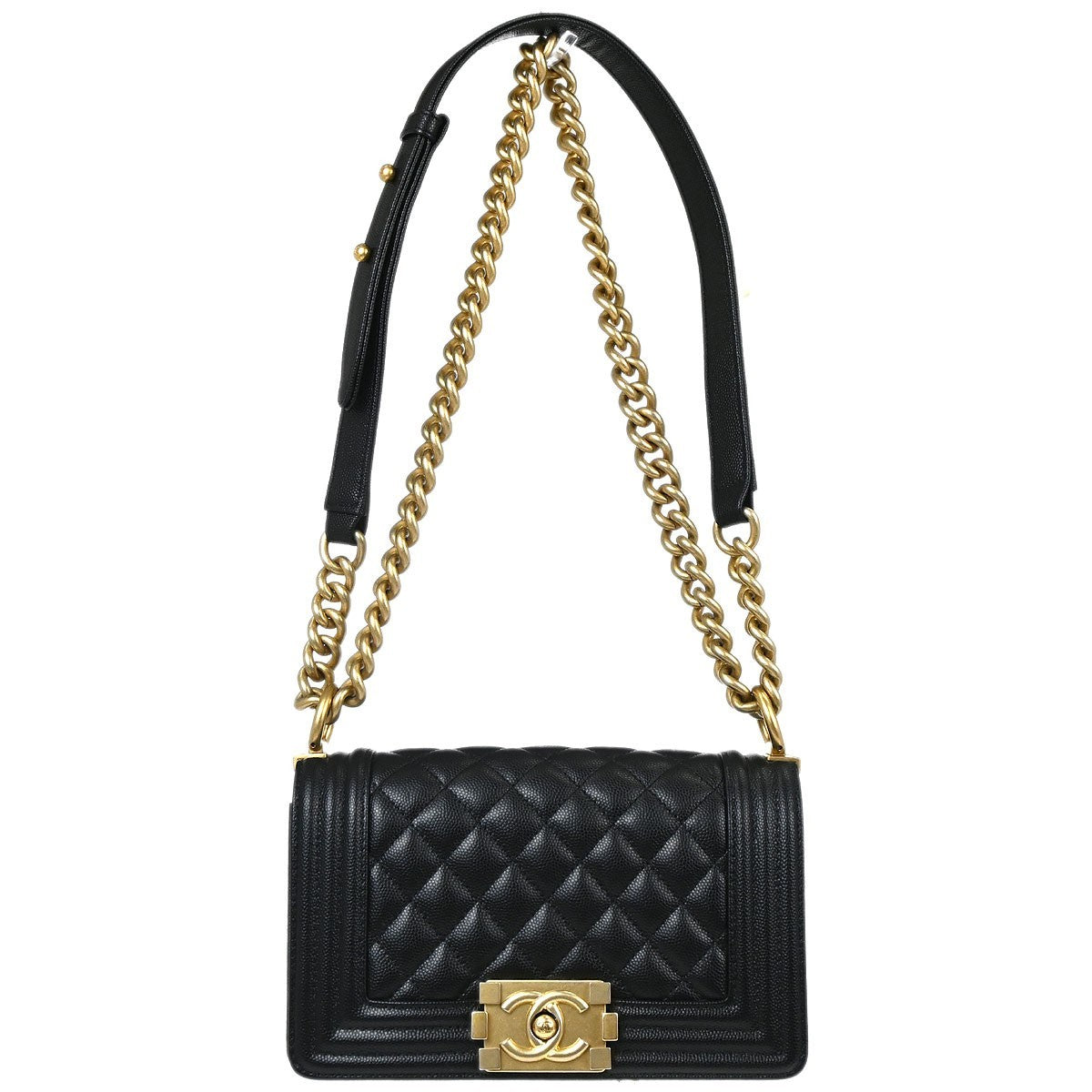 Chanel Boy Black Calfskin Small Chain Shoulder Bag