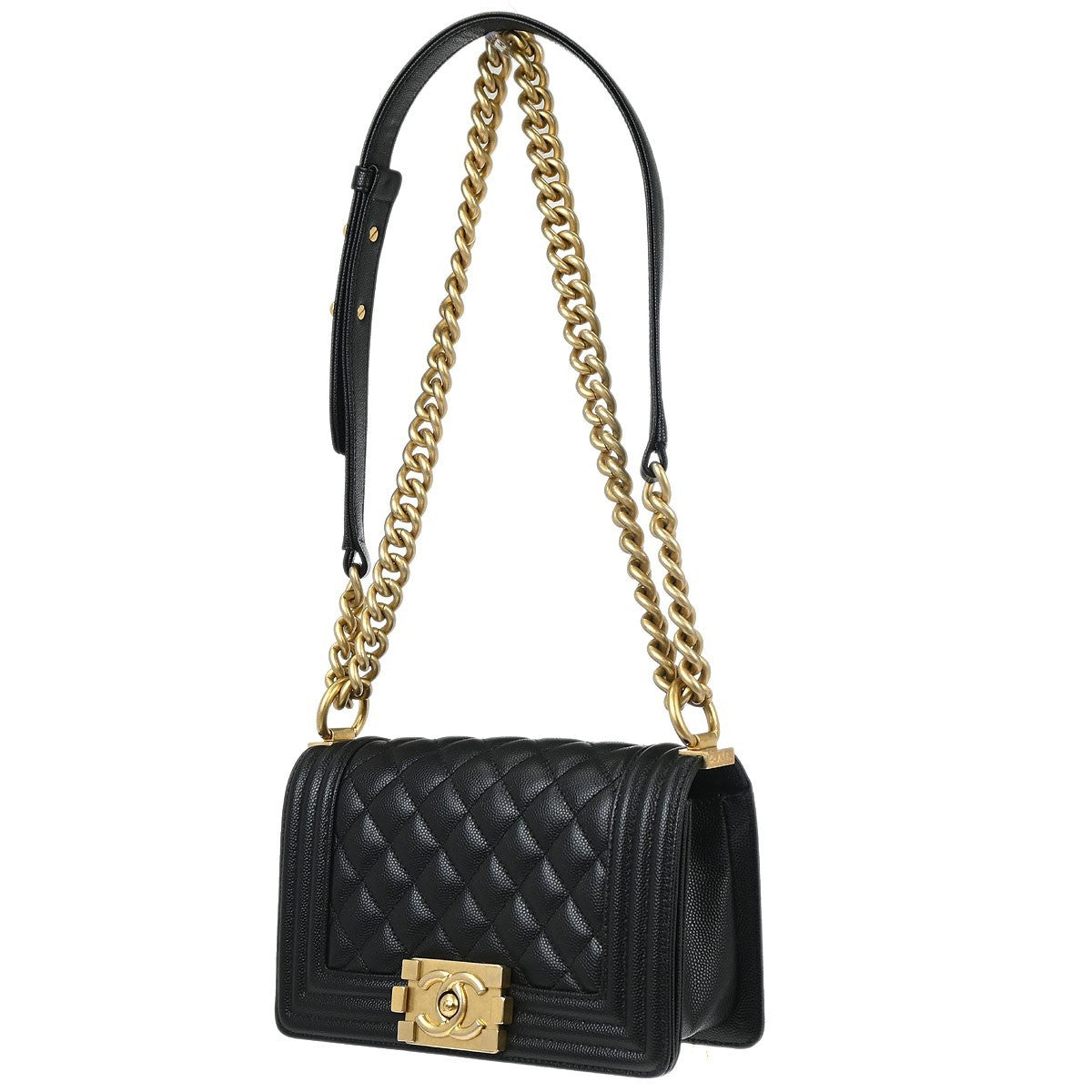 Chanel Boy Black Calfskin Small Chain Shoulder Bag