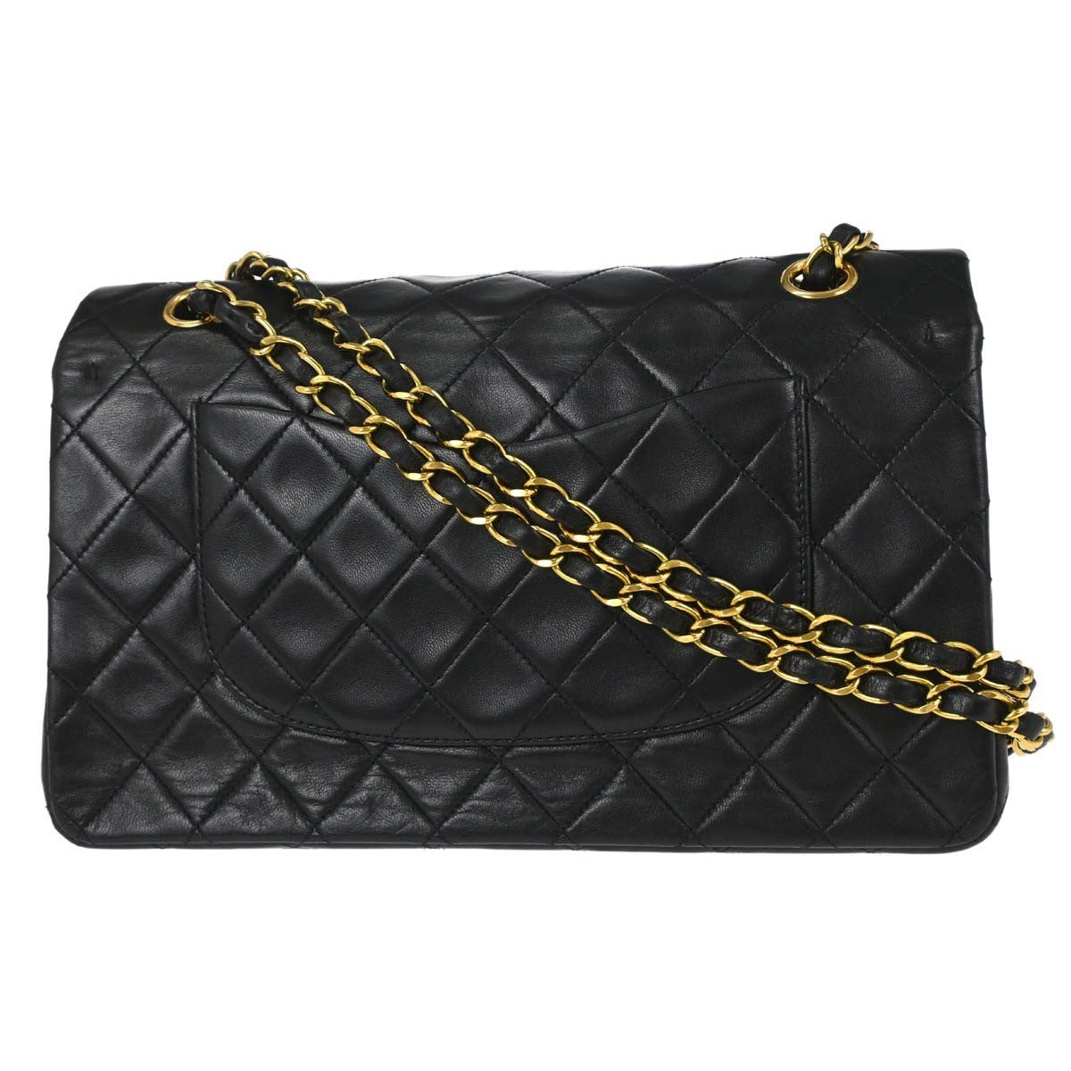 Chanel Black Lambskin Medium Classic Double Flap Shoulder Bag