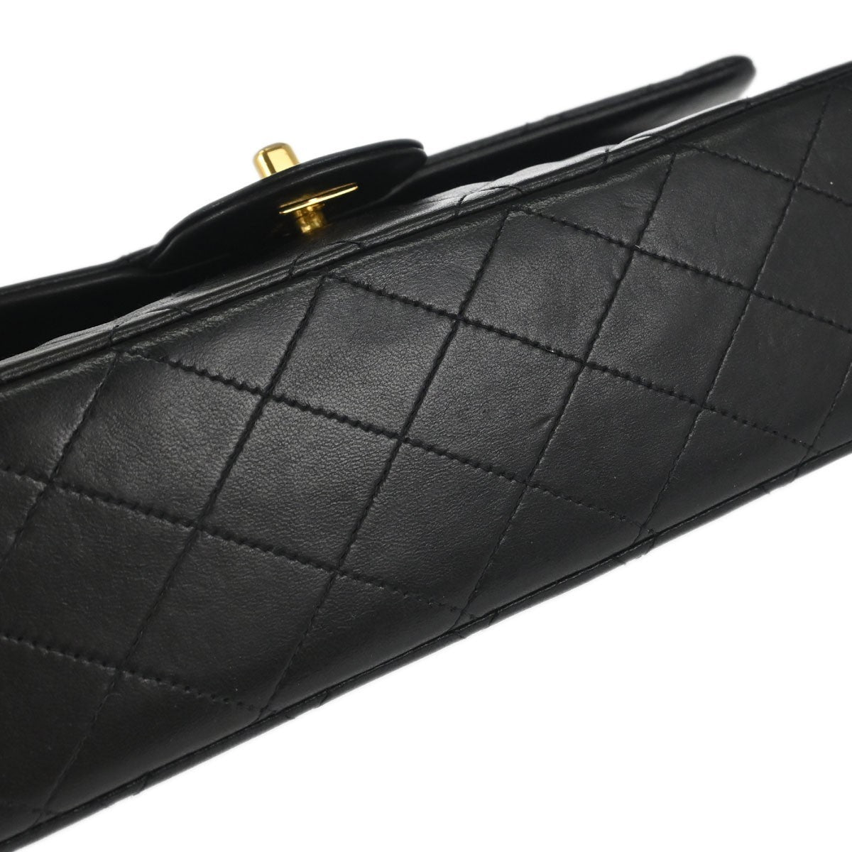 Chanel Black Lambskin Medium Classic Double Flap Shoulder Bag