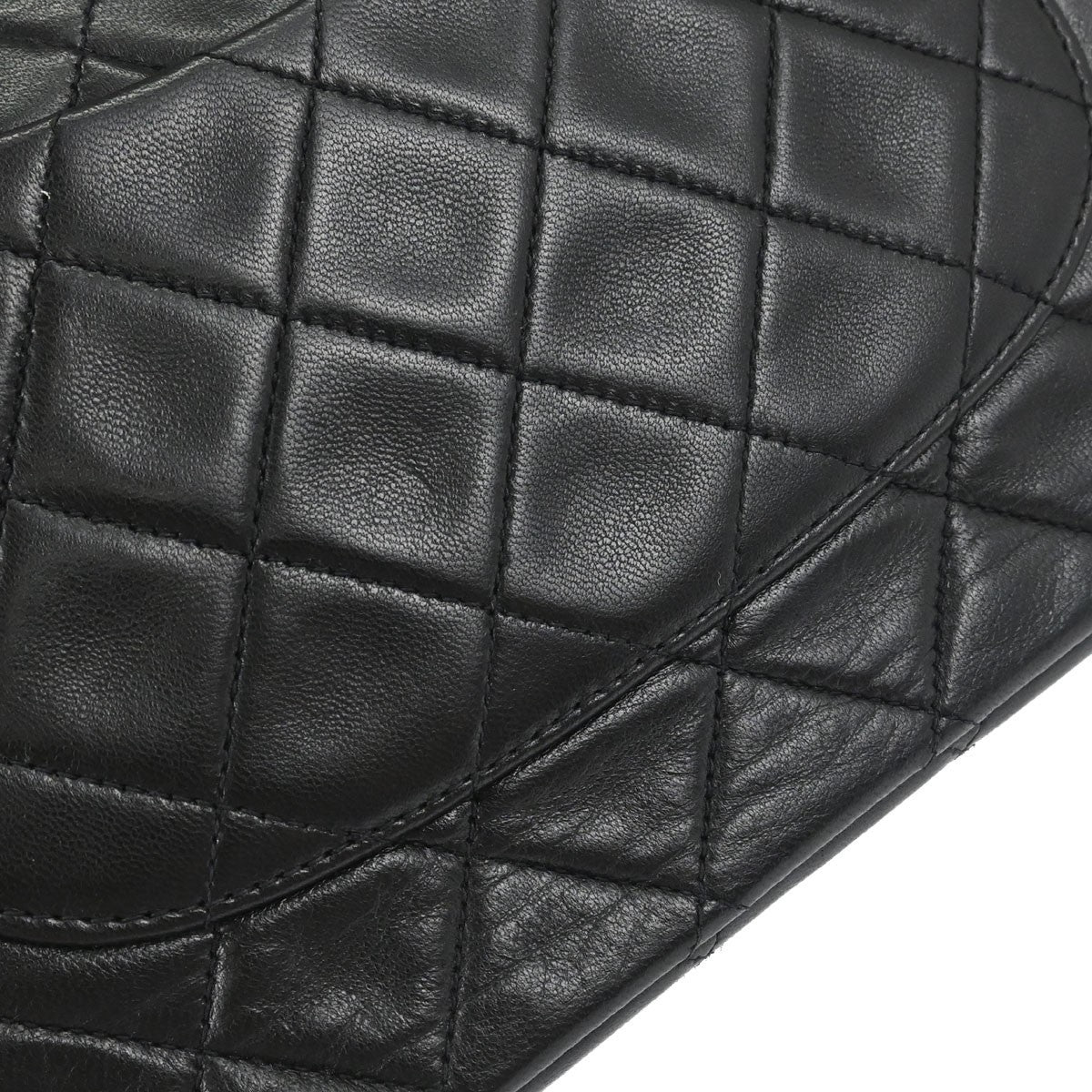 Chanel Black Lambskin Medium Classic Double Flap Shoulder Bag