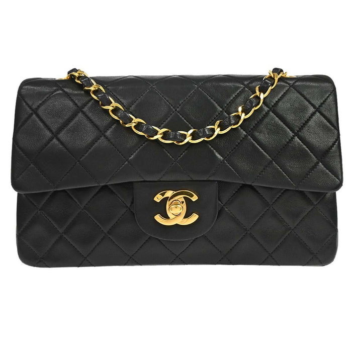 Chanel Black Lambskin Small Classic Double Flap Shoulder Bag