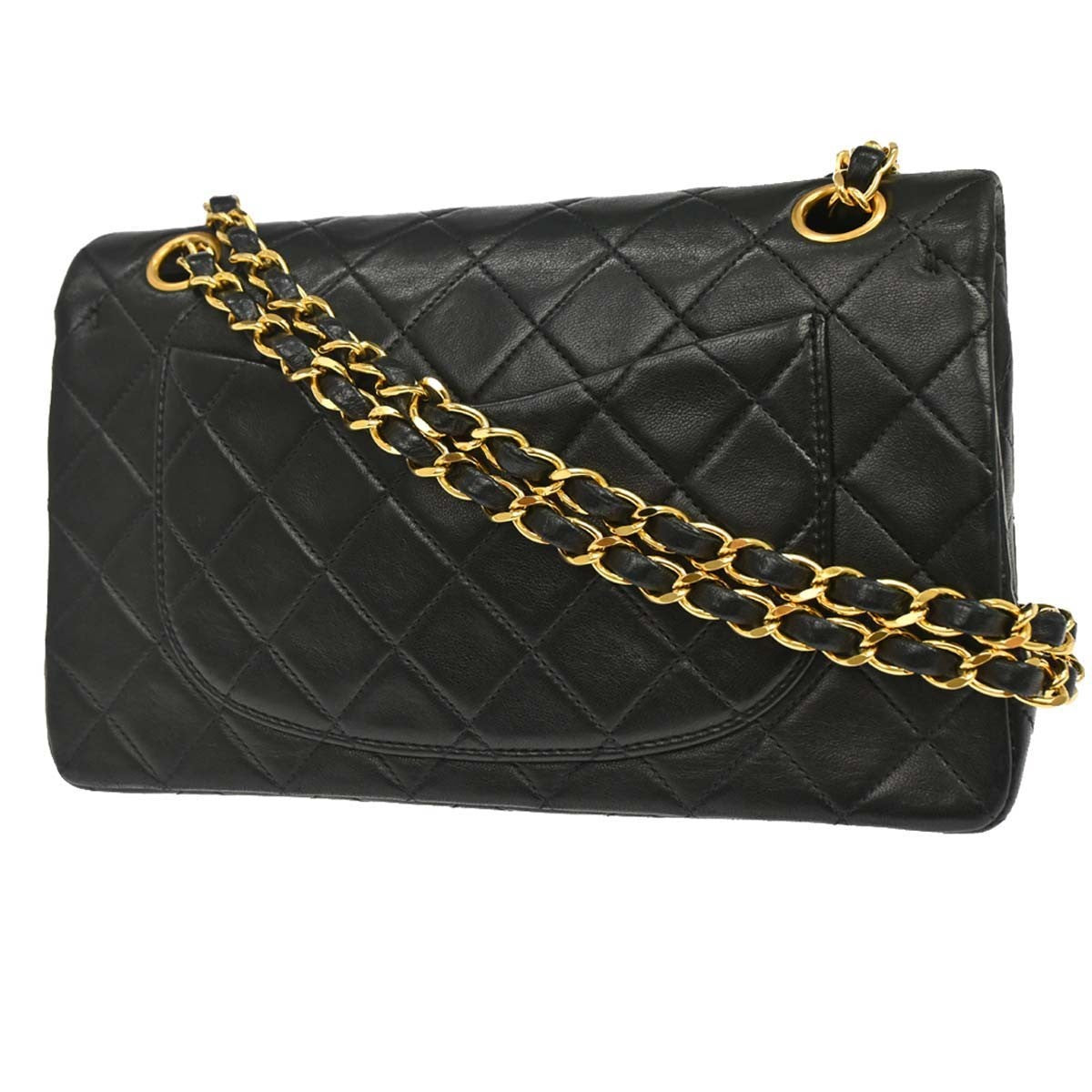 Chanel Black Lambskin Small Classic Double Flap Shoulder Bag