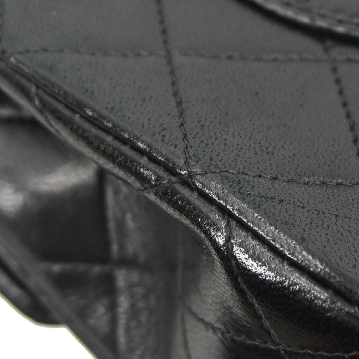Chanel Black Lambskin Small Classic Double Flap Shoulder Bag
