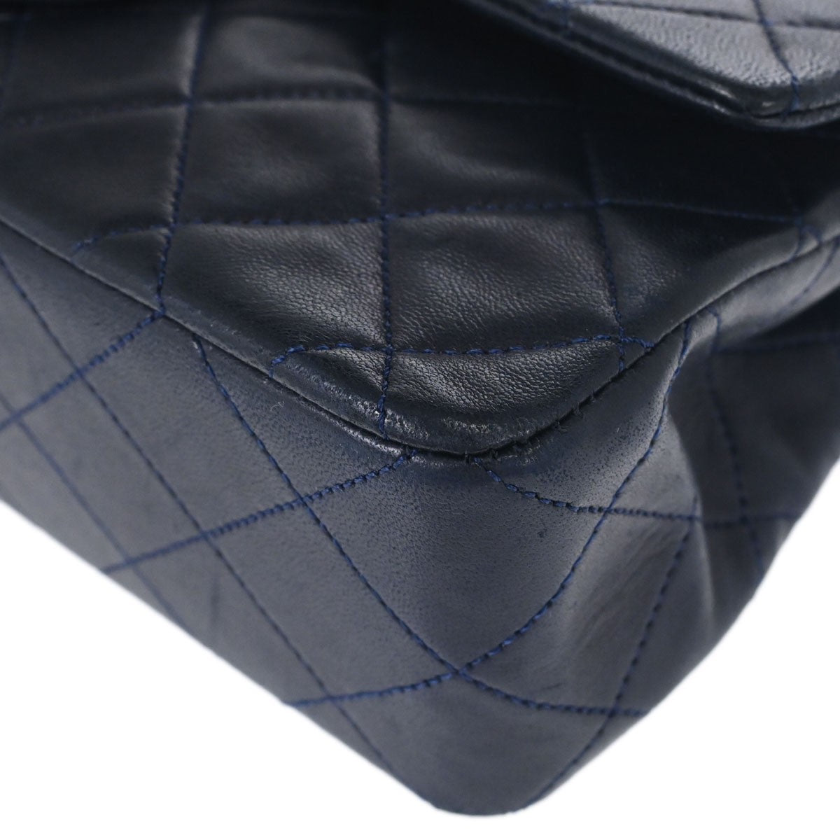Chanel Navy Lambskin Small Classic Double Flap Shoulder Bag