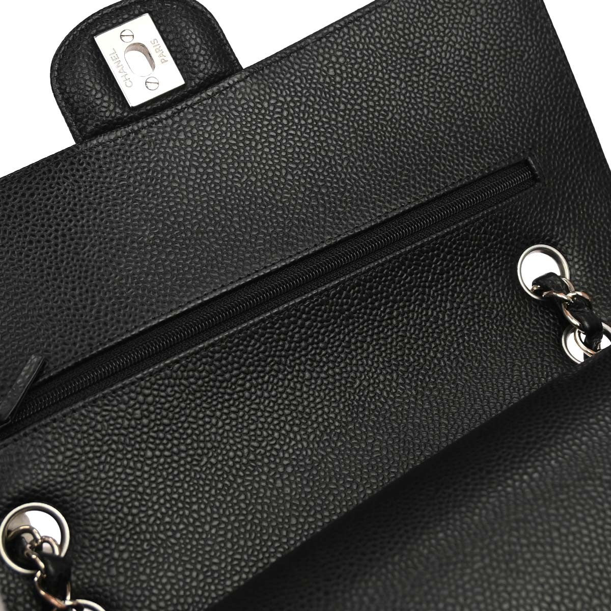 Chanel Black Calfskin Medium Classic Double Flap Shoulder Bag
