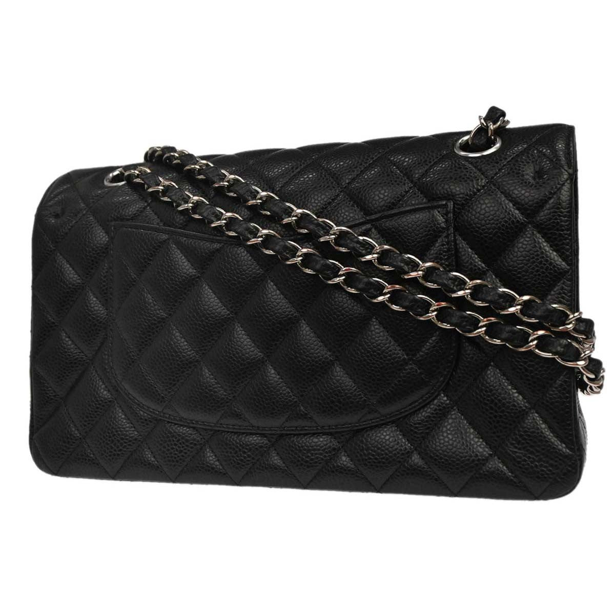 Chanel Black Calfskin Medium Classic Double Flap Shoulder Bag