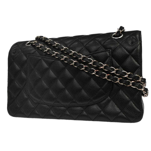 Chanel Black Calfskin Medium Classic Double Flap Shoulder Bag