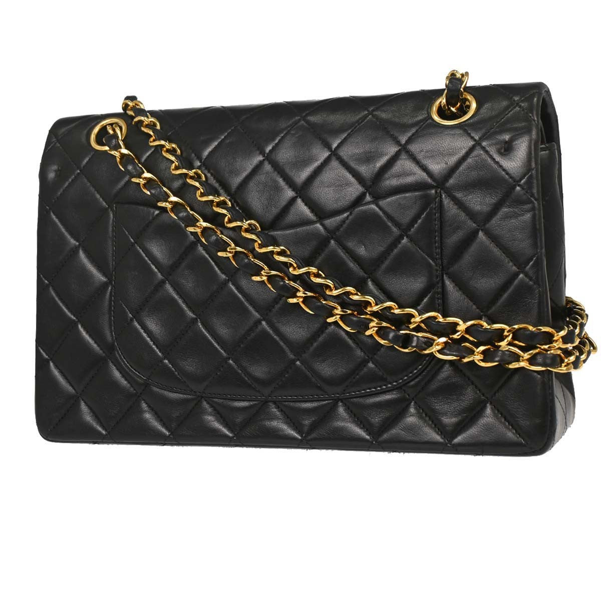 Chanel Black Lambskin Medium Classic Double Flap Shoulder Bag