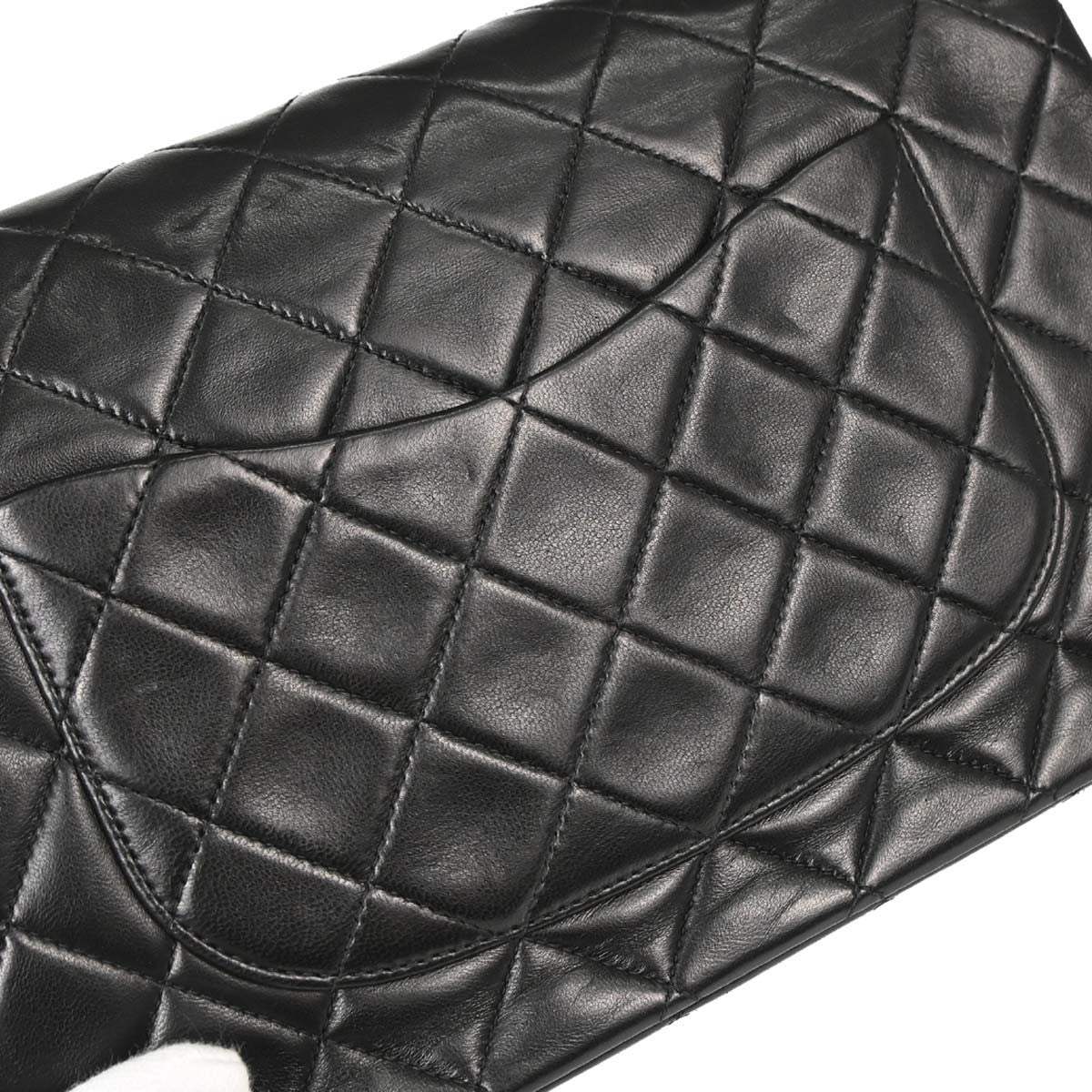 Chanel Black Lambskin Medium Classic Double Flap Shoulder Bag