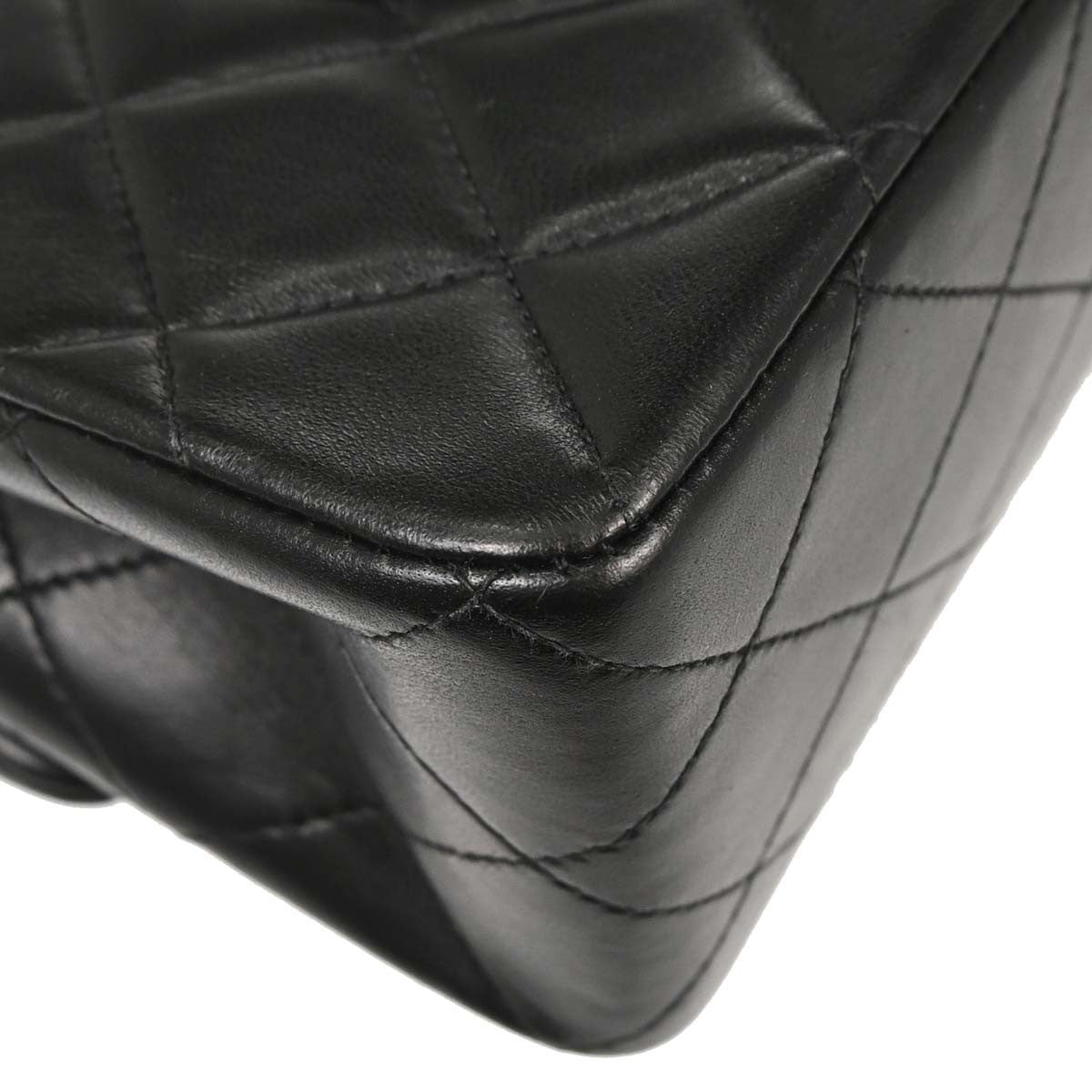 Chanel Black Lambskin Medium Classic Double Flap Shoulder Bag