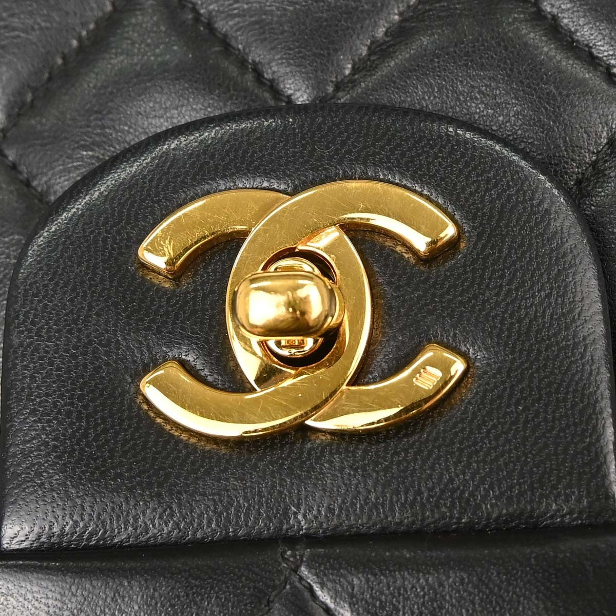 Chanel Black Lambskin Medium Classic Double Flap Shoulder Bag