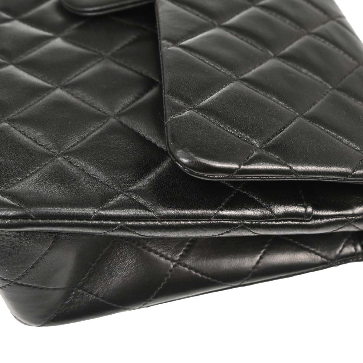 Chanel Black Lambskin Medium Classic Double Flap Shoulder Bag