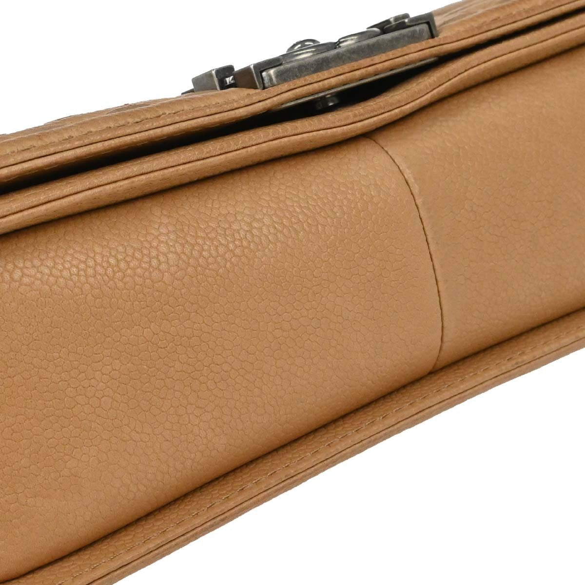 Chanel Boy Beige Calfskin Medium Chain Shoulder Bag