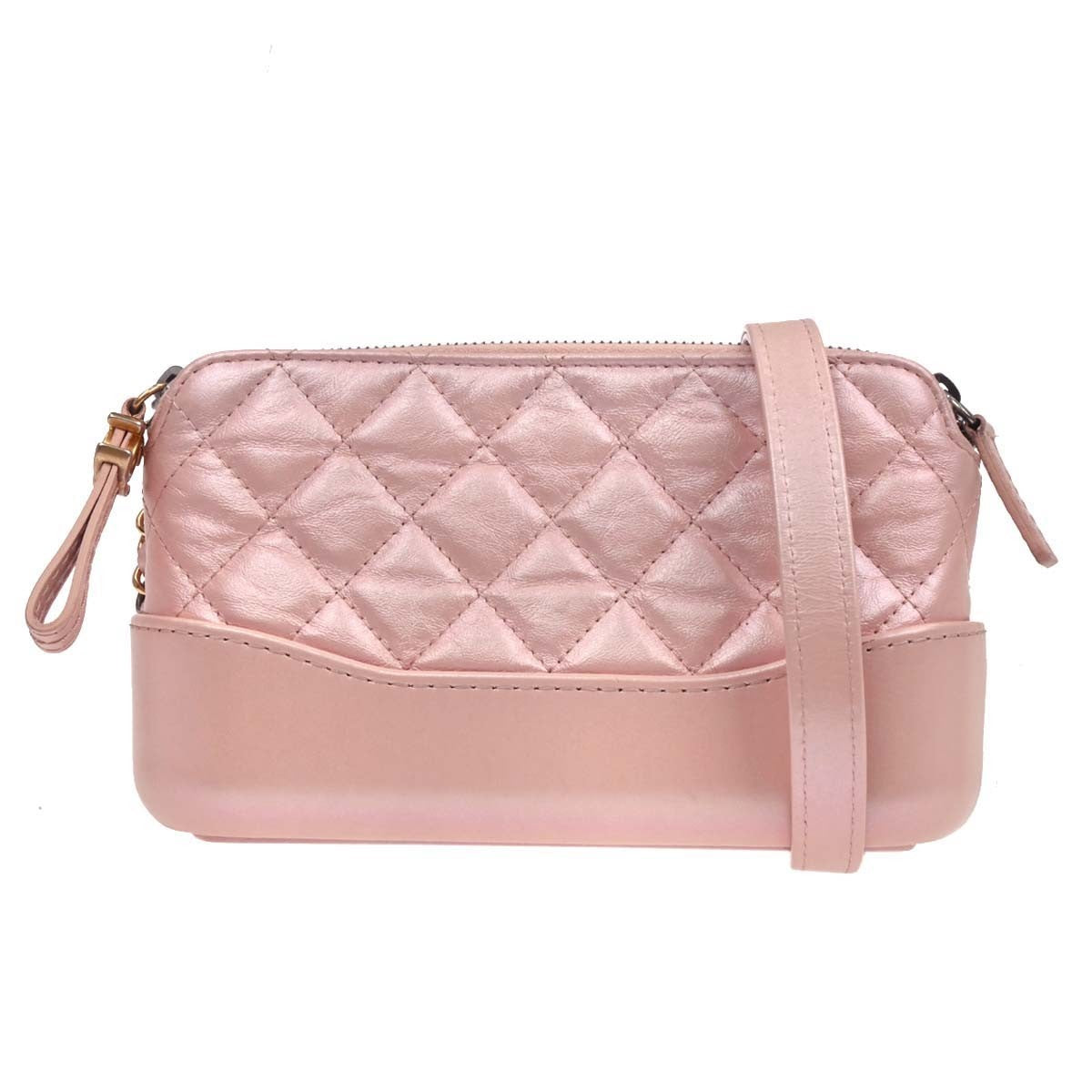 Chanel Light Pink Lambskin Calfskin Gabrielle Shoulder Bag