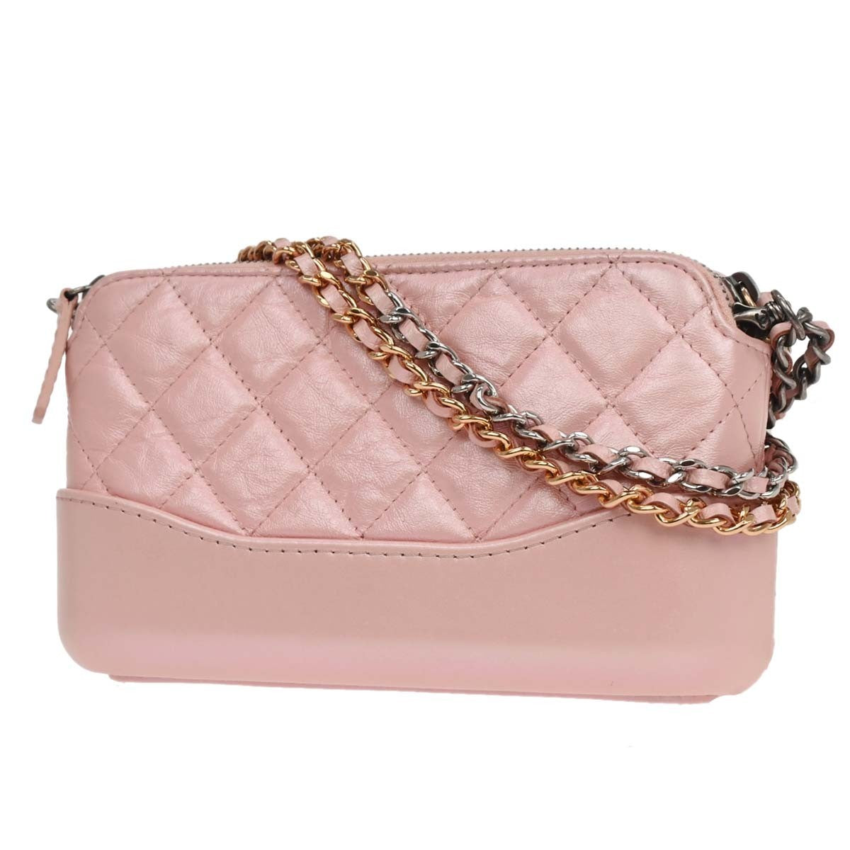 Chanel Light Pink Lambskin Calfskin Gabrielle Shoulder Bag