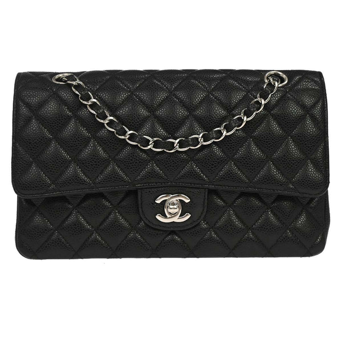 Chanel Black Calfskin Medium Classic Double Flap Shoulder Bag