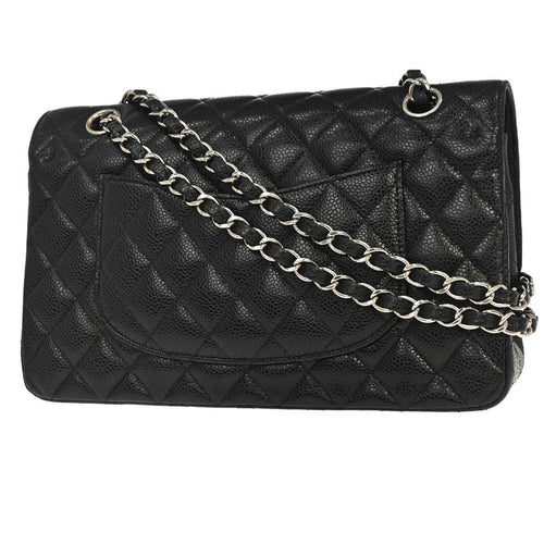 Chanel Black Calfskin Medium Classic Double Flap Shoulder Bag