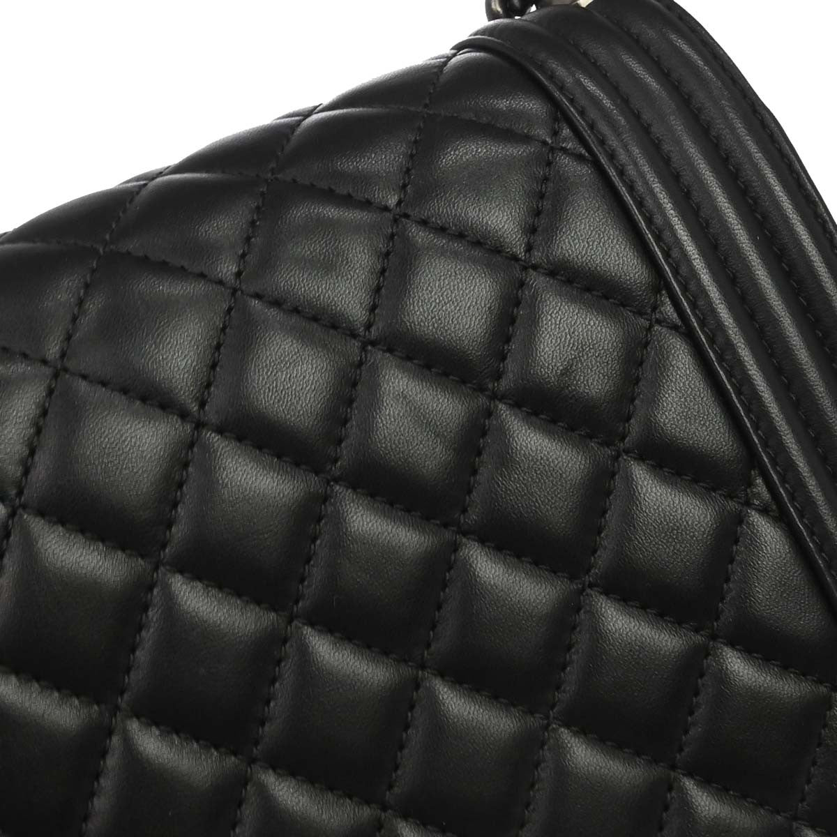 Chanel Boy Black Lambskin Medium Shoulder Bag