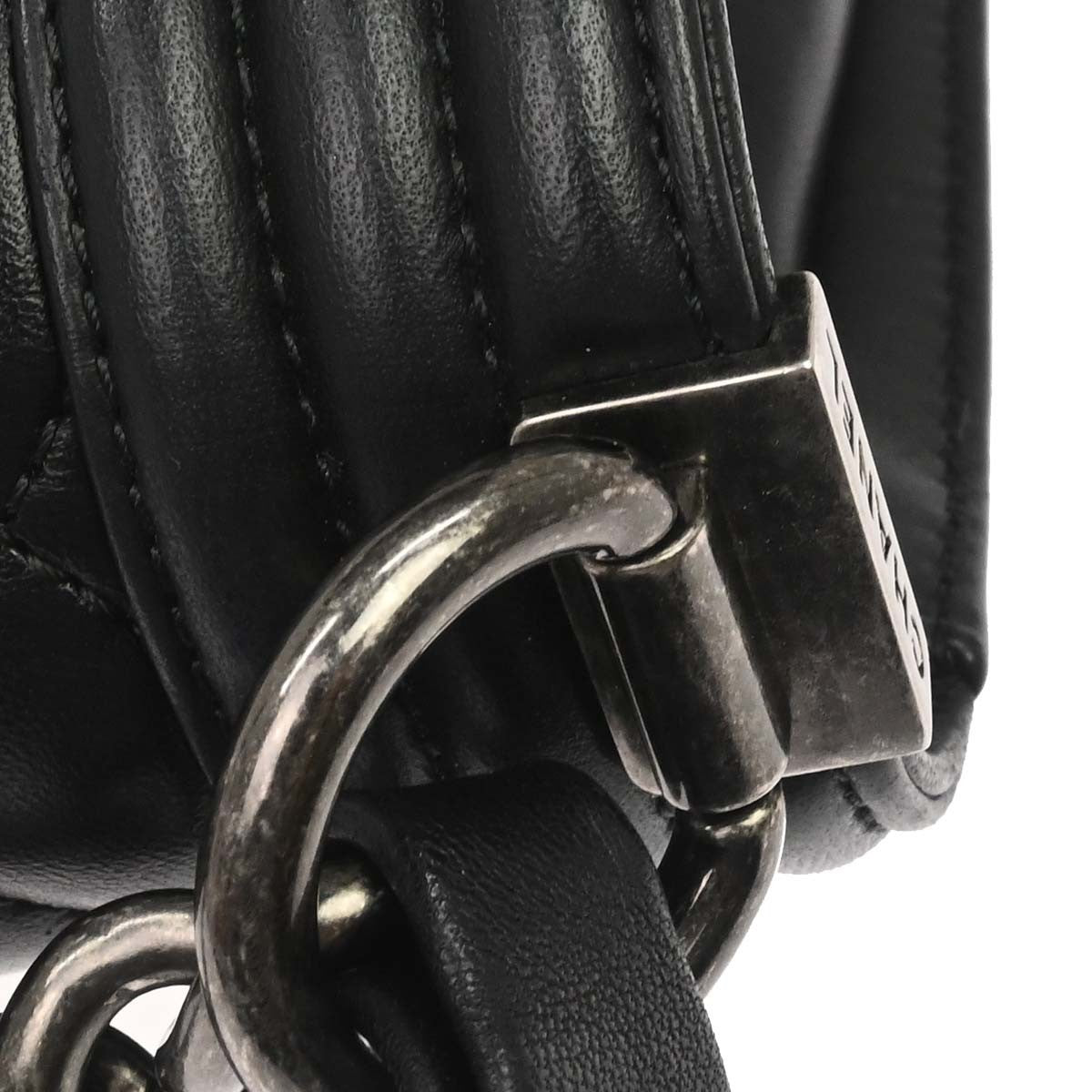Chanel Boy Black Lambskin Medium Shoulder Bag
