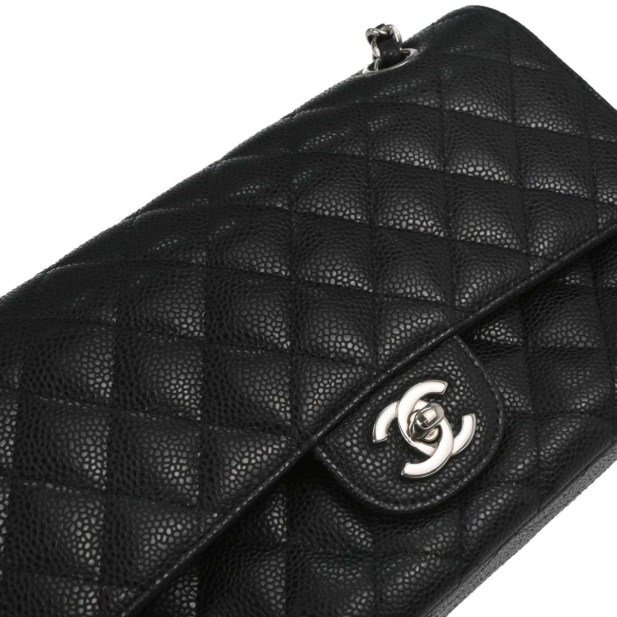 Chanel Black Calfskin Medium Classic Double Flap Shoulder Bag