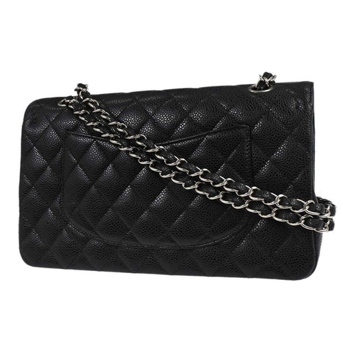 Chanel Black Calfskin Medium Classic Double Flap Shoulder Bag