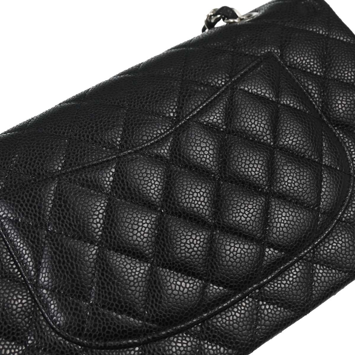 Chanel Black Calfskin Medium Classic Double Flap Shoulder Bag