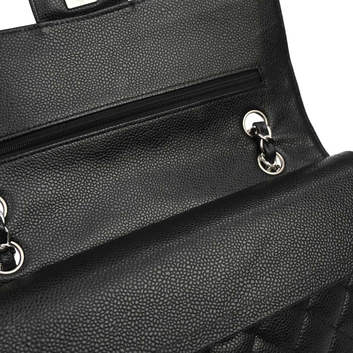 Chanel Black Calfskin Medium Classic Double Flap Shoulder Bag