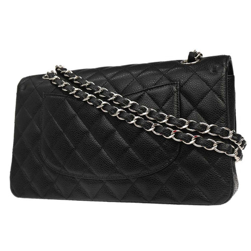Chanel Black Calfskin Medium Classic Double Flap Shoulder Bag