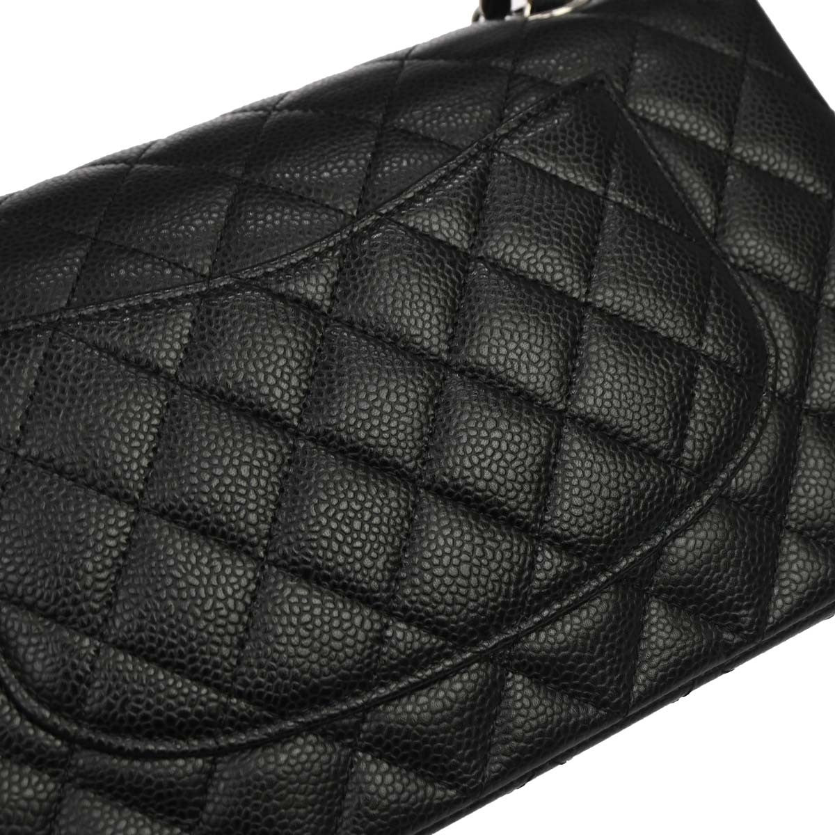 Chanel Black Calfskin Medium Classic Double Flap Shoulder Bag