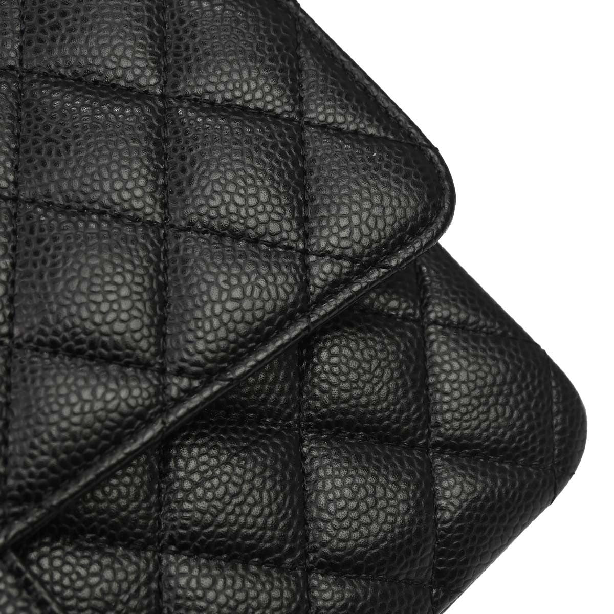 Chanel Black Calfskin Medium Classic Double Flap Shoulder Bag