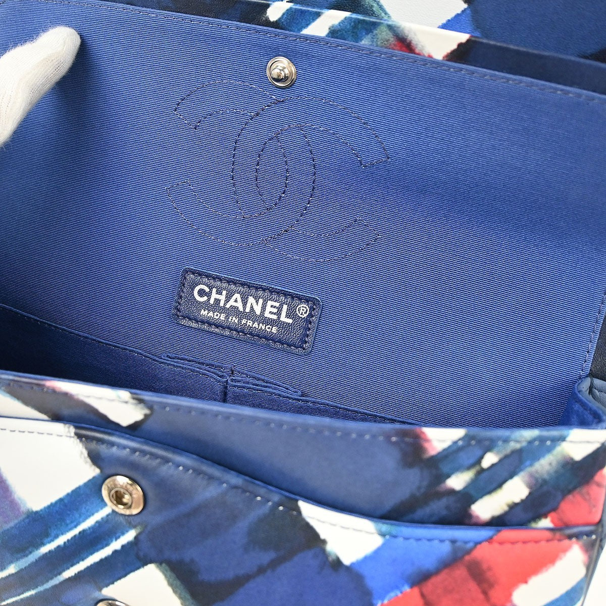 Chanel Navy Lambskin Airline Medium Classic Double Flap Shoulder Bag