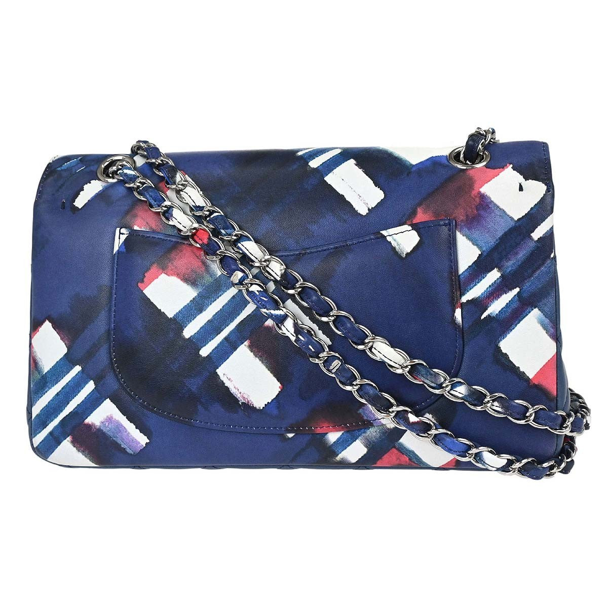 Chanel Navy Lambskin Airline Medium Classic Double Flap Shoulder Bag