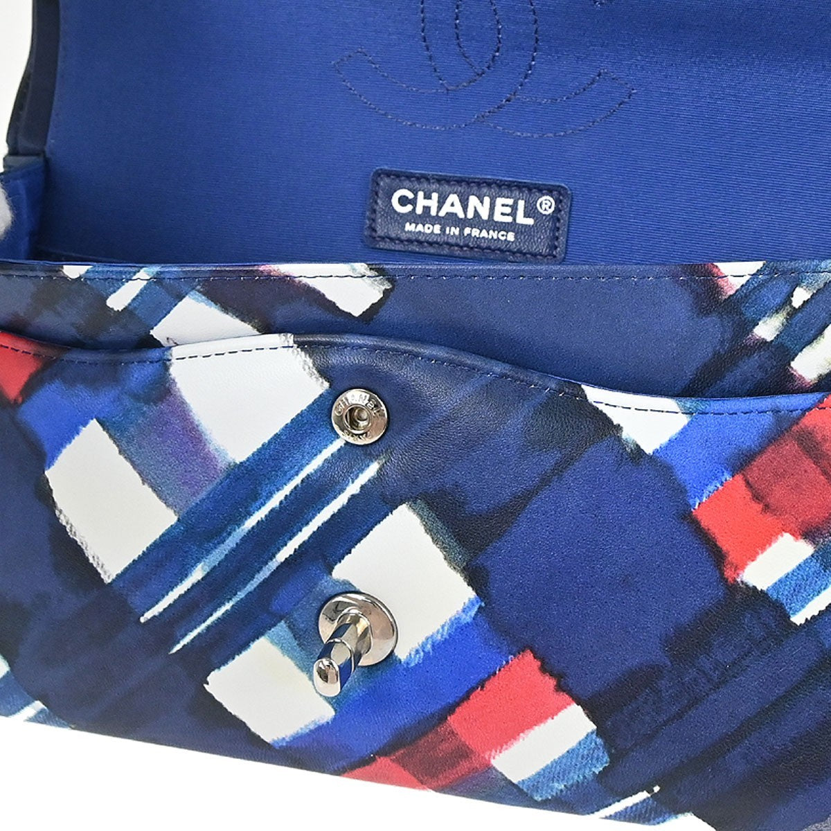 Chanel Navy Lambskin Airline Medium Classic Double Flap Shoulder Bag