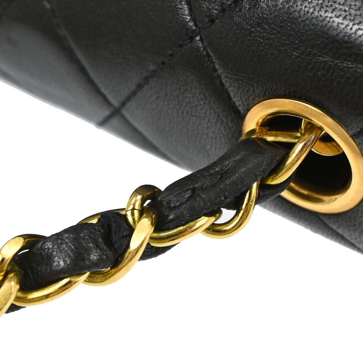 Chanel Black Lambskin Mini Classic Square Flap 17 Shoulder Bag