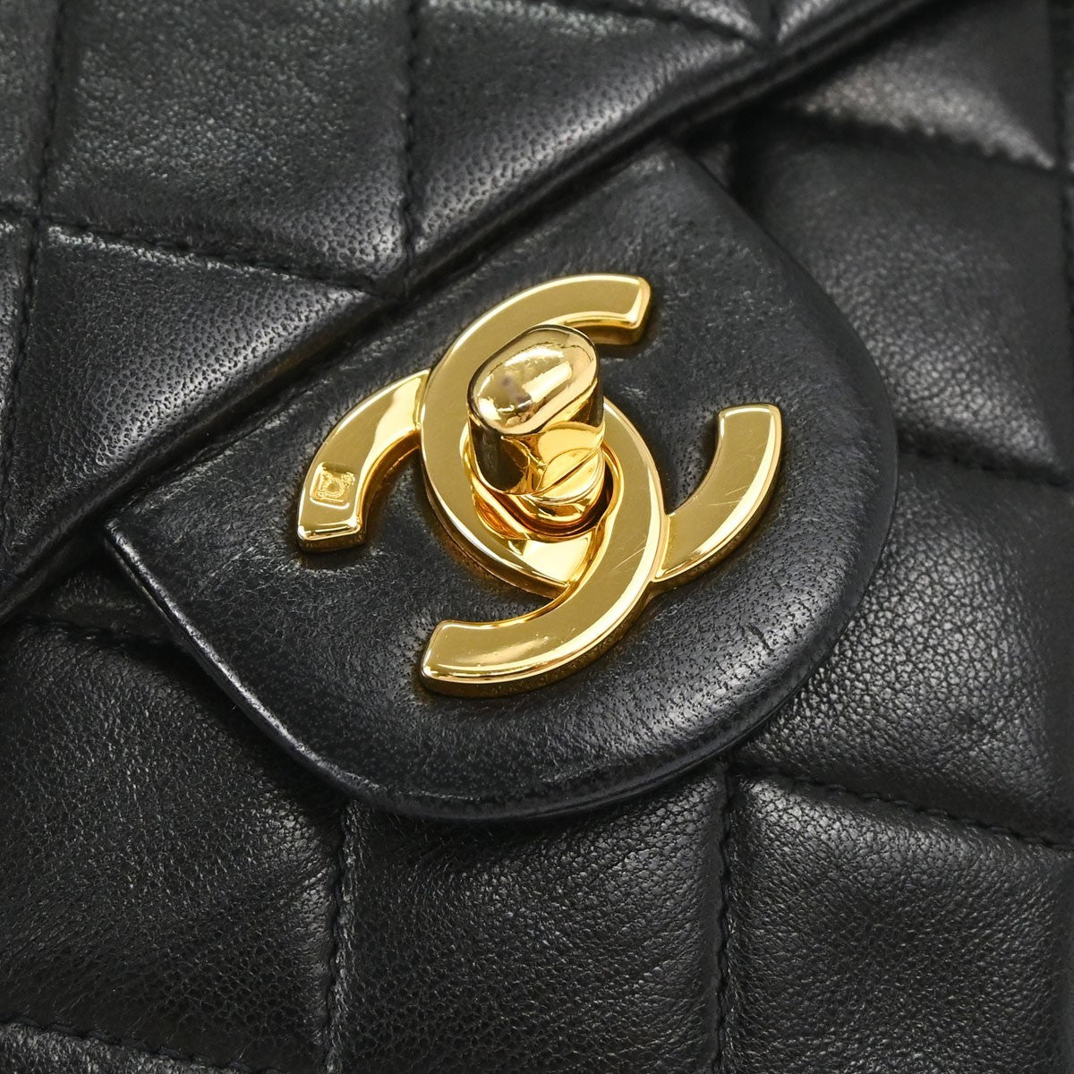 Chanel Black Lambskin Mini Classic Square Flap 17 Shoulder Bag