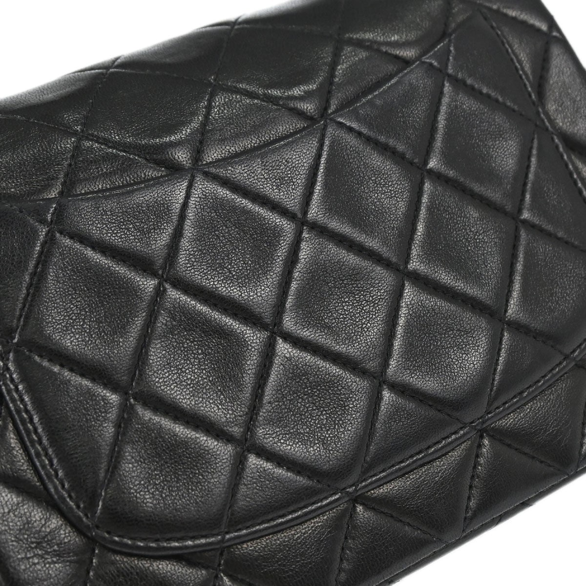 Chanel Black Lambskin Mini Classic Square Flap 17 Shoulder Bag