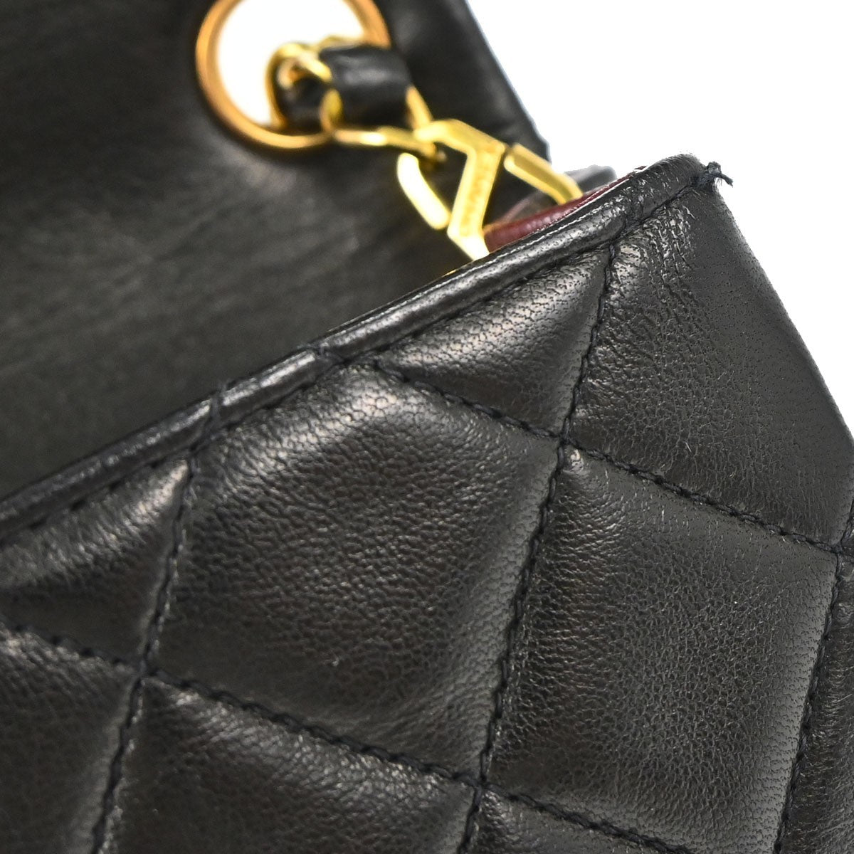 Chanel Black Lambskin Mini Classic Square Flap 17 Shoulder Bag