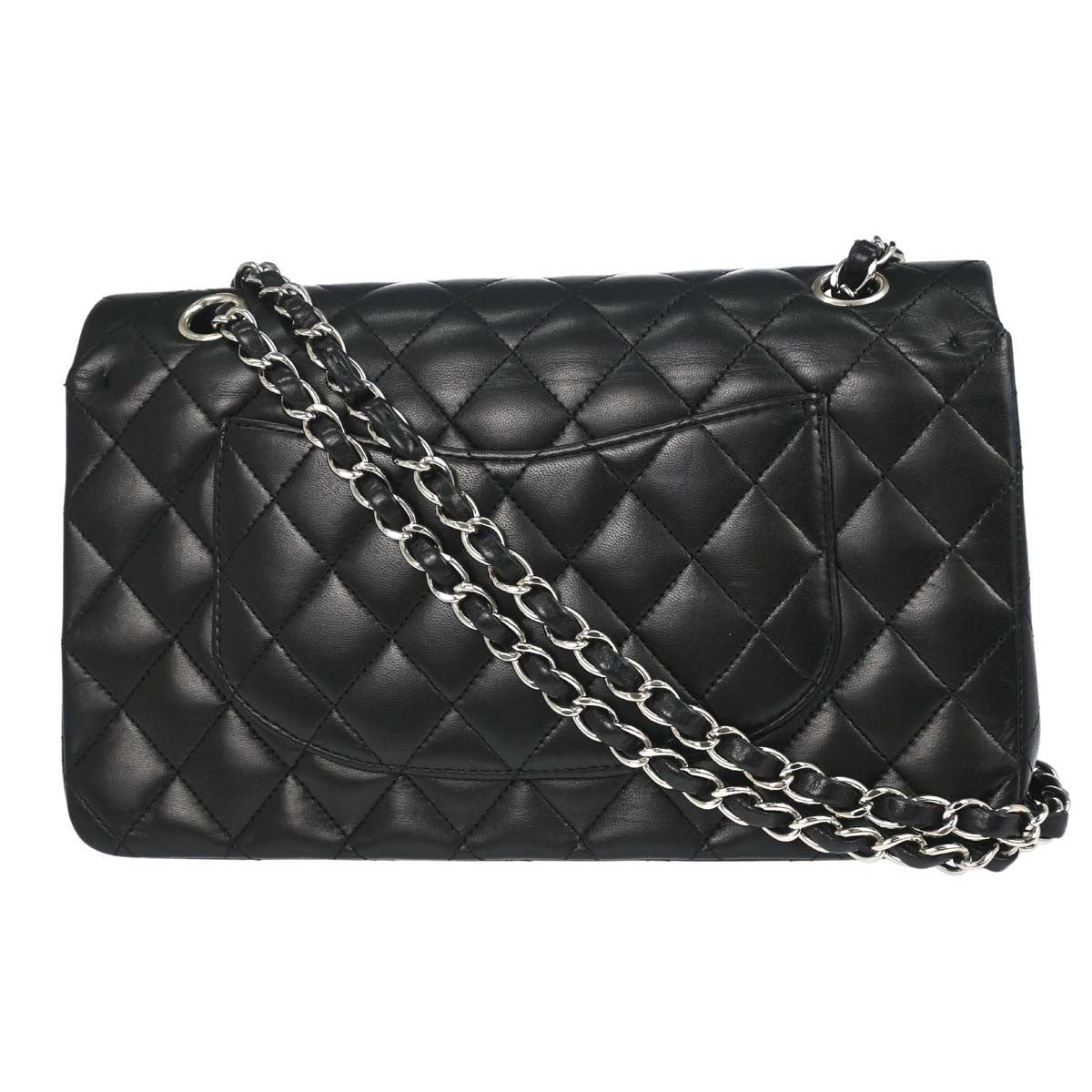 Chanel Black Lambskin Medium Classic Double Flap Shoulder Bag