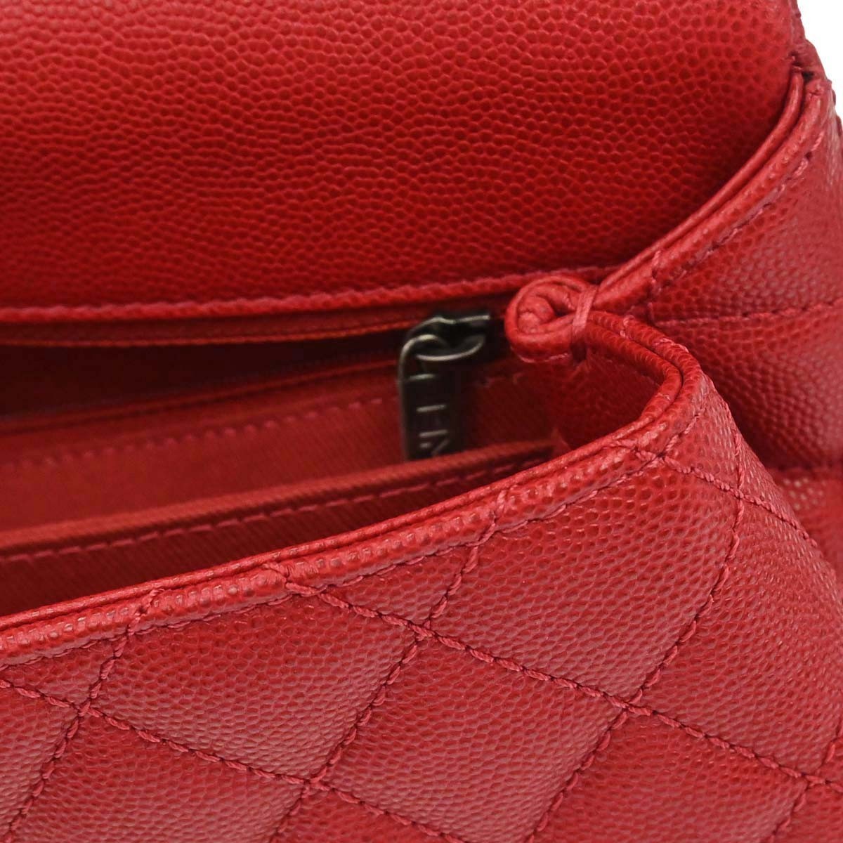 Chanel Red Calfskin Coco Handle 2way Handbag