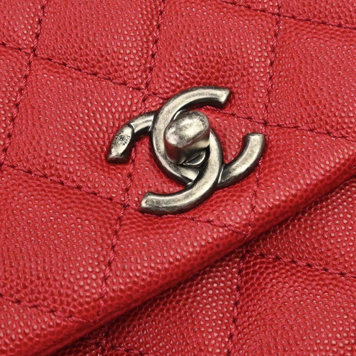Chanel Red Calfskin Coco Handle 2way Handbag