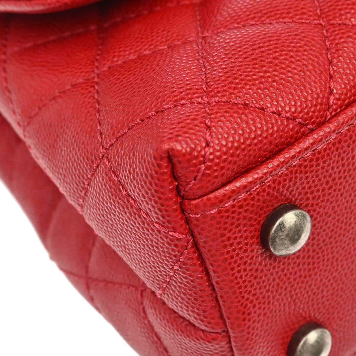 Chanel Red Calfskin Coco Handle 2way Handbag