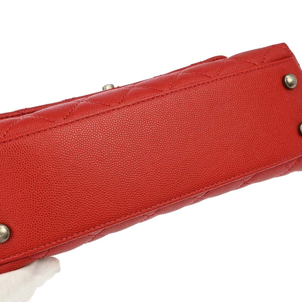 Chanel Red Calfskin Coco Handle 2way Handbag