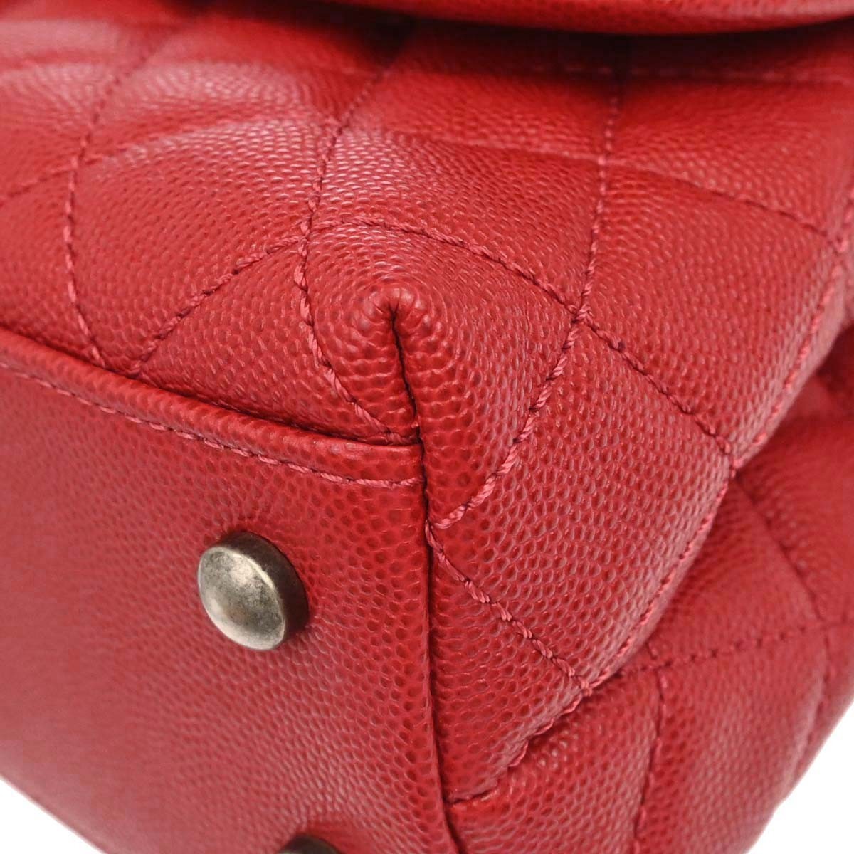 Chanel Red Calfskin Coco Handle 2way Handbag