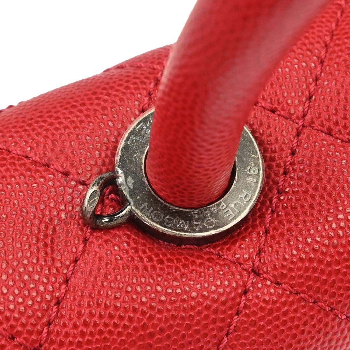 Chanel Red Calfskin Coco Handle 2way Handbag